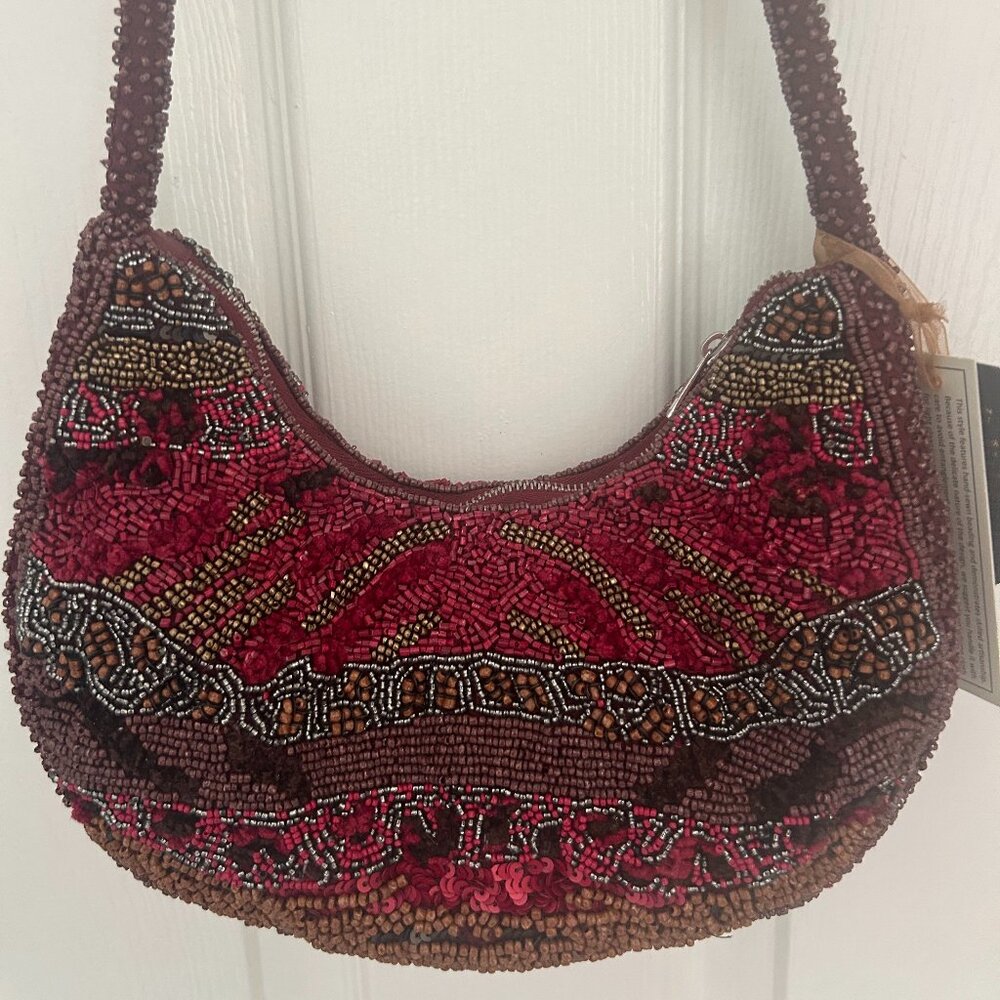 Hand Made in India Beaded Shoulder Bag Fall Colors New Release Tik Tok Viral NWT - Picture 1 of 2